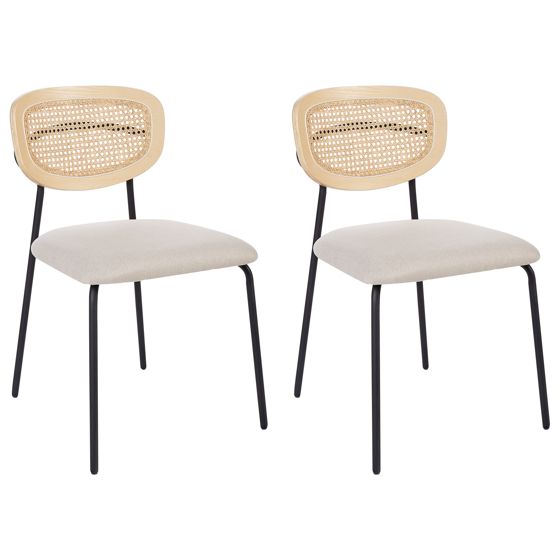 Ruokatuolisetti 2 kpl MAYETTA Metalli Vaaleanbeige