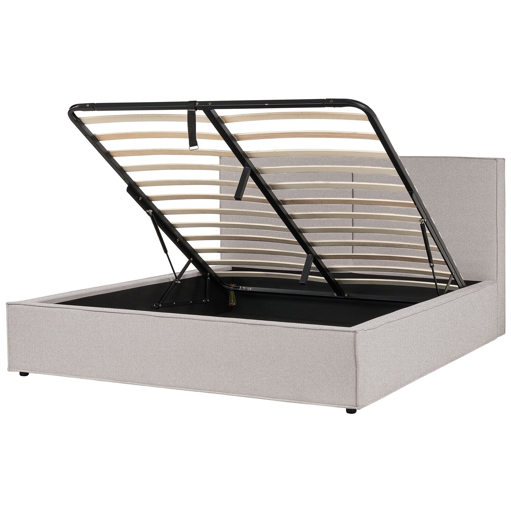 Sänky säilytystilalla kangas MOISSAC 180 x 200 cm Vaaleanharmaa