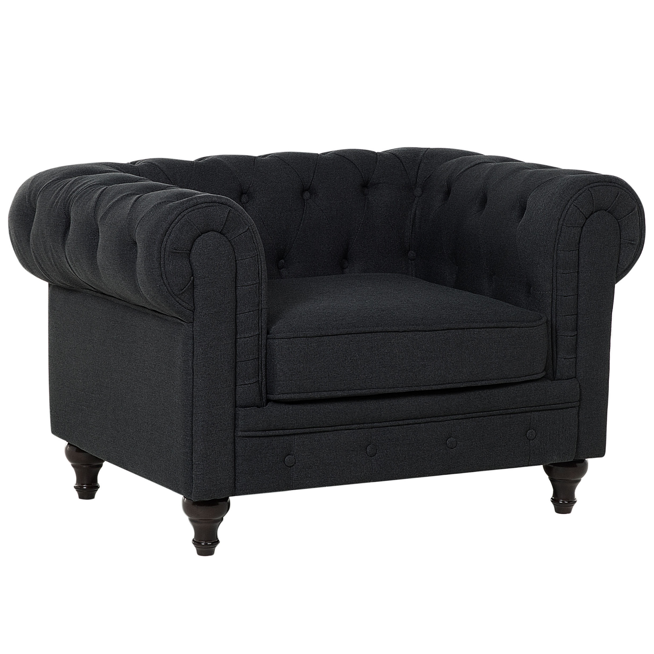 Nojatuoli CHESTERFIELD Kangas Grafiitinharmaa