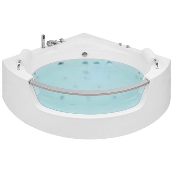 Kulmaporeamme LED-valolla MANGLE 187 x 136 cm Valkoinen