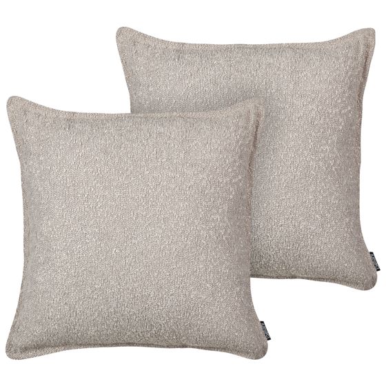 Koristetyynysetti 2 kpl SENECIA buklee 45 x 45 cm Beige Hillitty