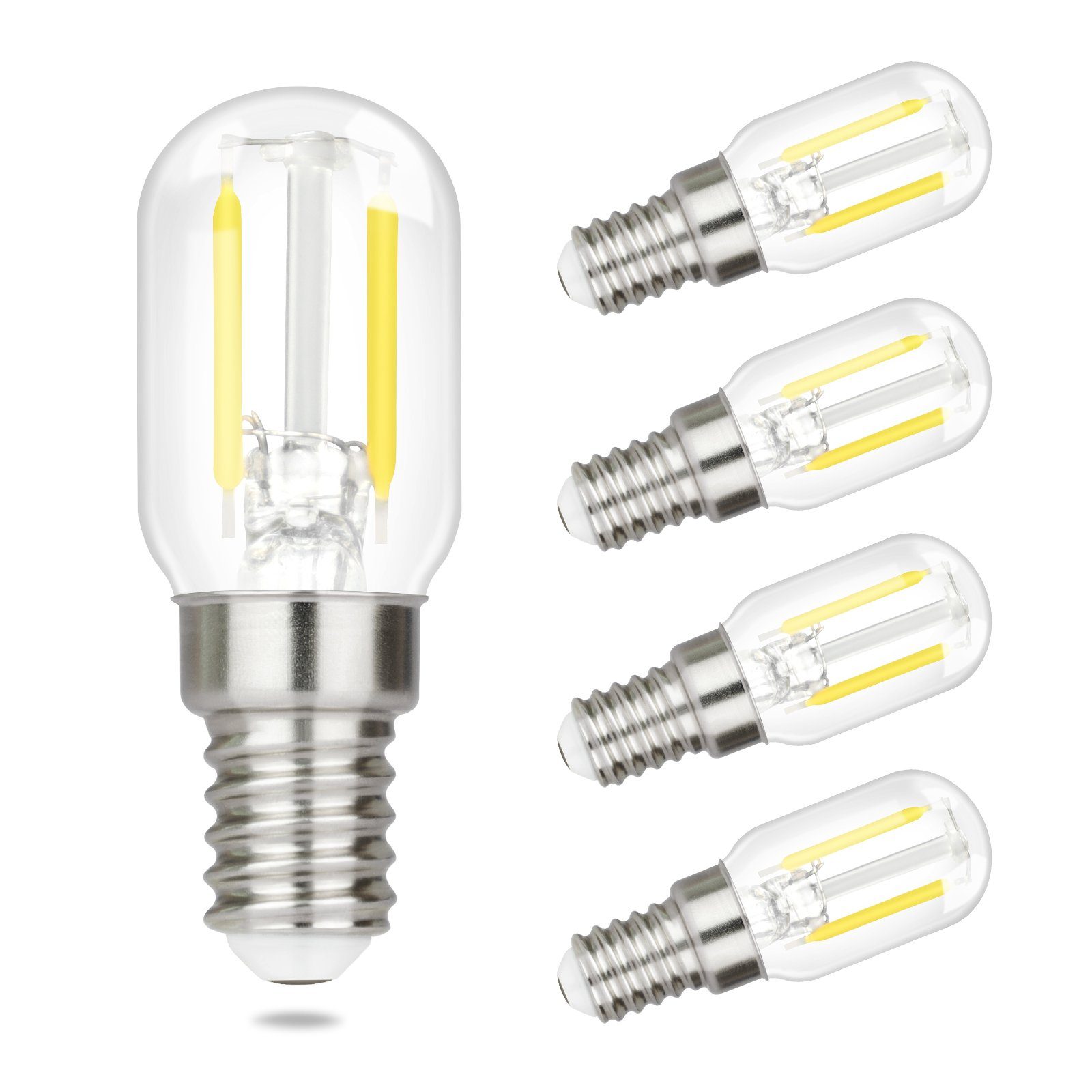 NETTLIFE LED-lamput LED-lamput Vintage-lamput E14 T22 2W E14-lamput, 4 kpl, viileä valkoinen, 6000K