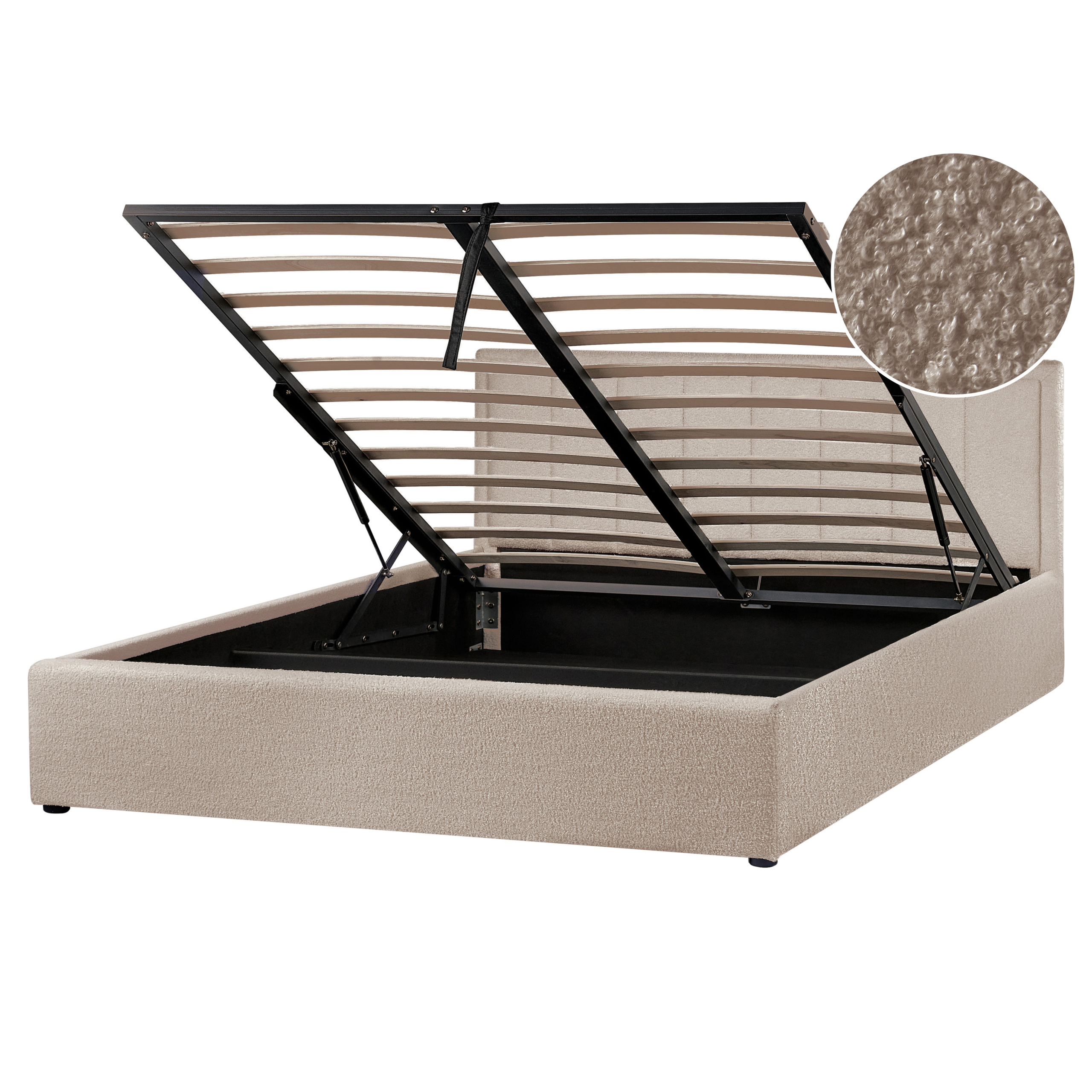 Sänky säilytystilalla buklee MONTLAUR 160 x 200 cm Ruskeanharmaa