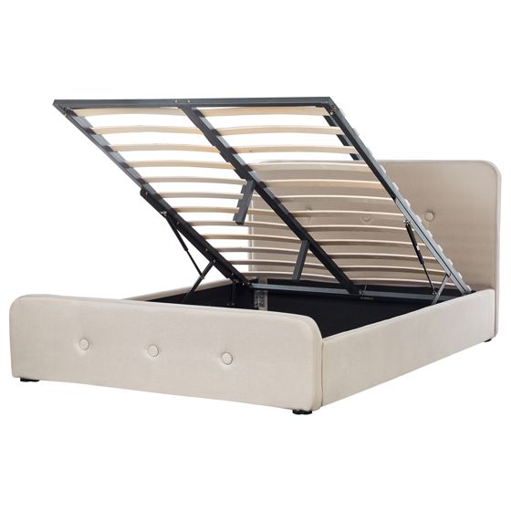 Sänky säilytystilalla Sänky kangas RENNES 160 x 200 cm Beige