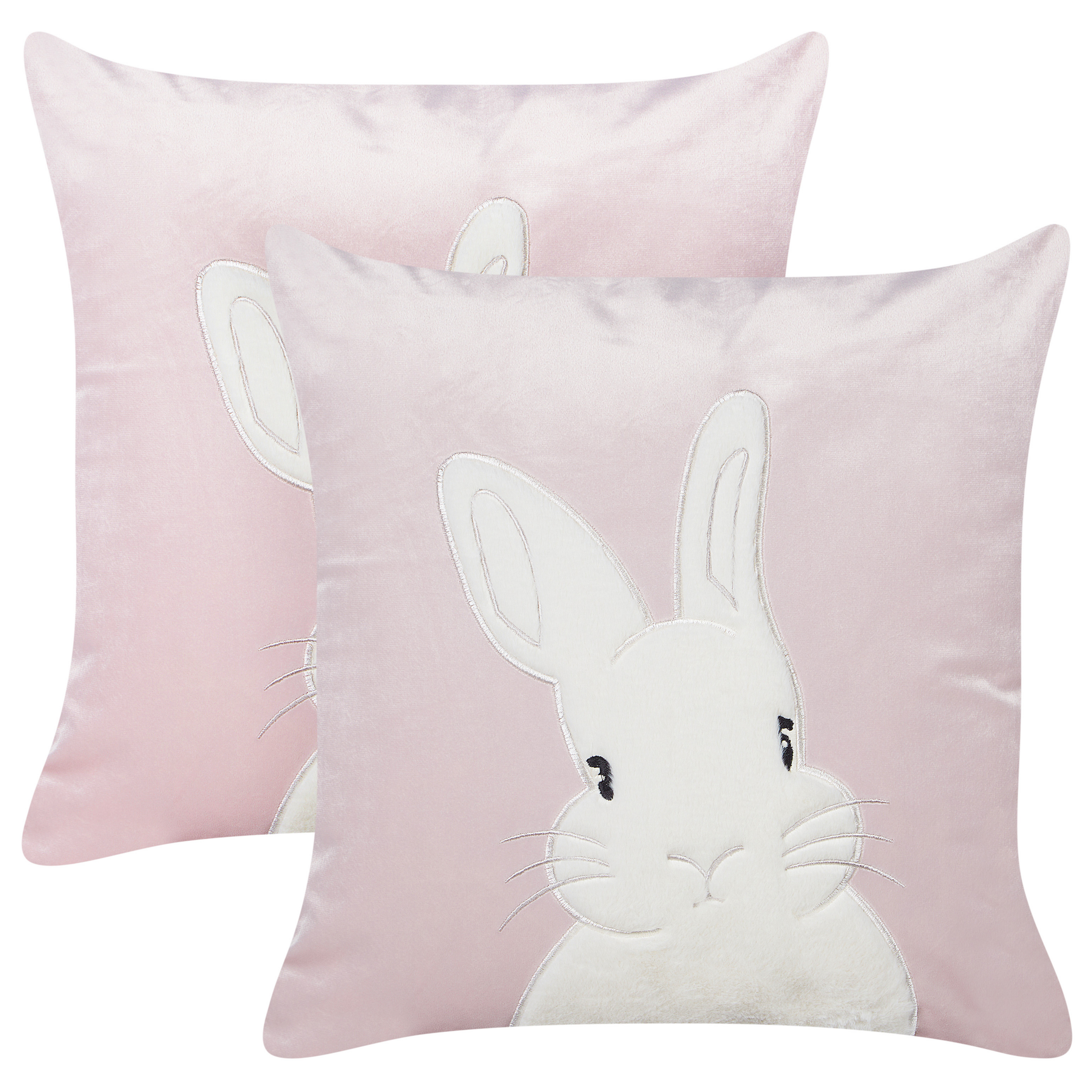 Koristetyynysetti 2 kpl IBERIS sametti 45 x 45 cm Vaaleanpunainen