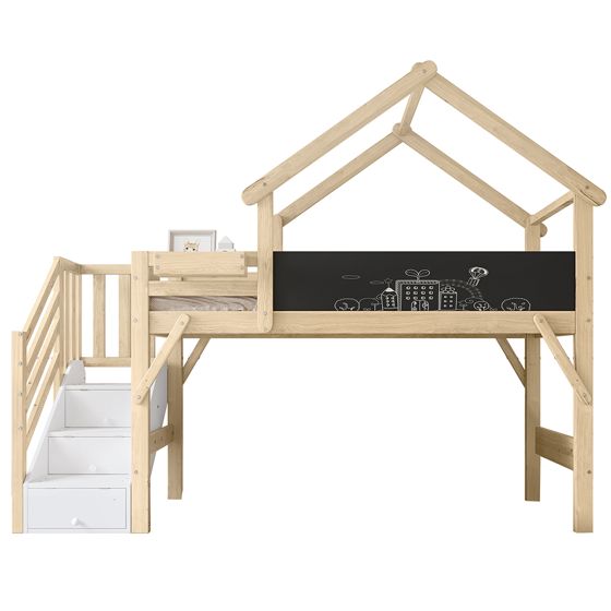 Kerrossänky 90x200 cm, luonnollinen väri