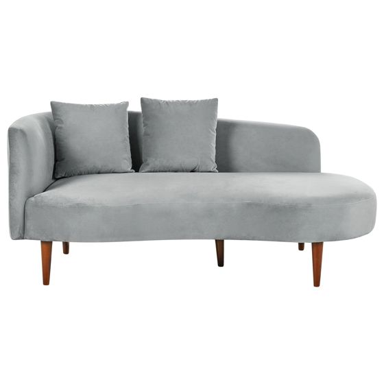 Divaani vasen CHAUMONT sametti Vaaleanharmaa