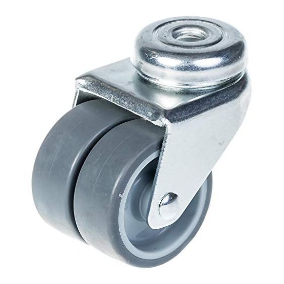 50mm 2" kaksoispyöräinen harmaa kumipyörä, kääntyvä 70kg kapasiteetti