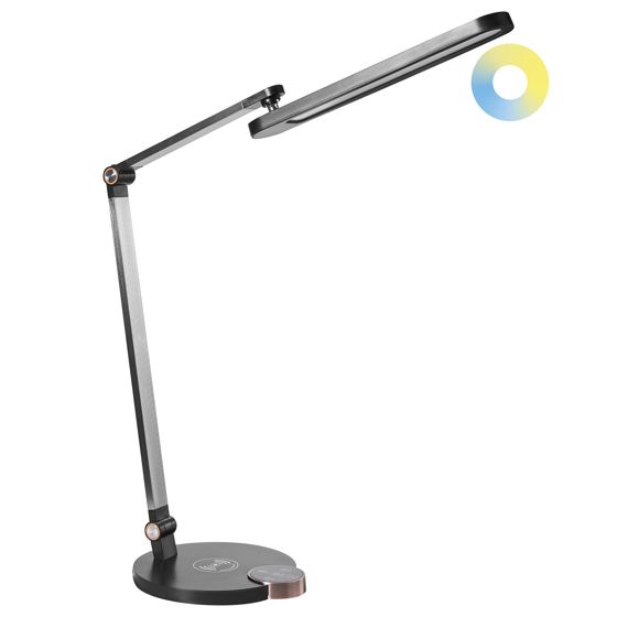 Työpöydän LED-valaisin CAROY langattomalla laturilla Musta