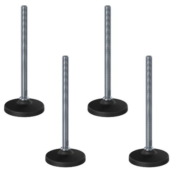 Ruostumaton tasausjalka M16x230 100mm muovijalalla 1500kg - 4 kpl:n sarja