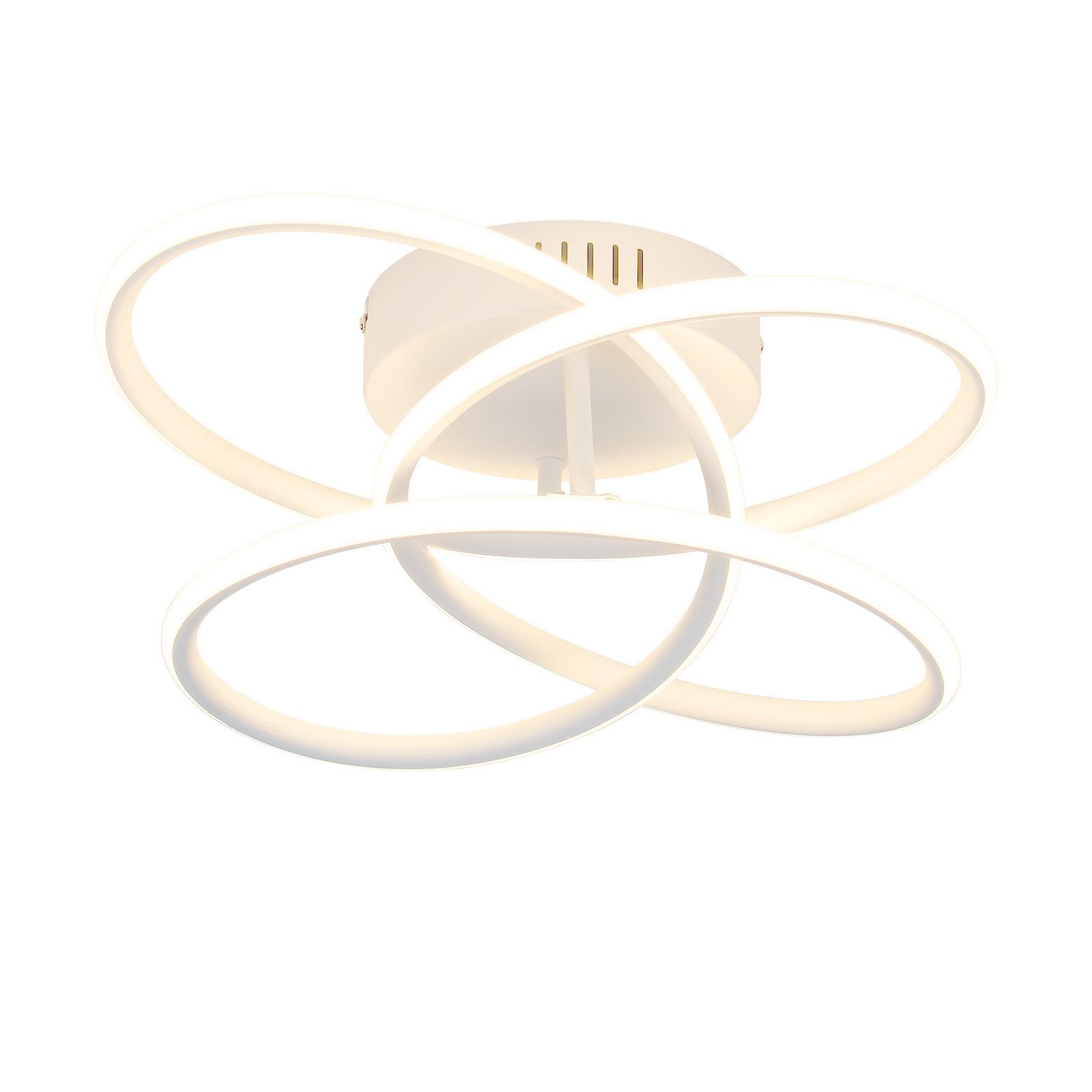 NETTLIFE LED-kattovalaisin eteiseen, moderni muotoilu, valkoinen, himmennettävä, kaukosäätimellä, 36 cm, metalli, 44 W