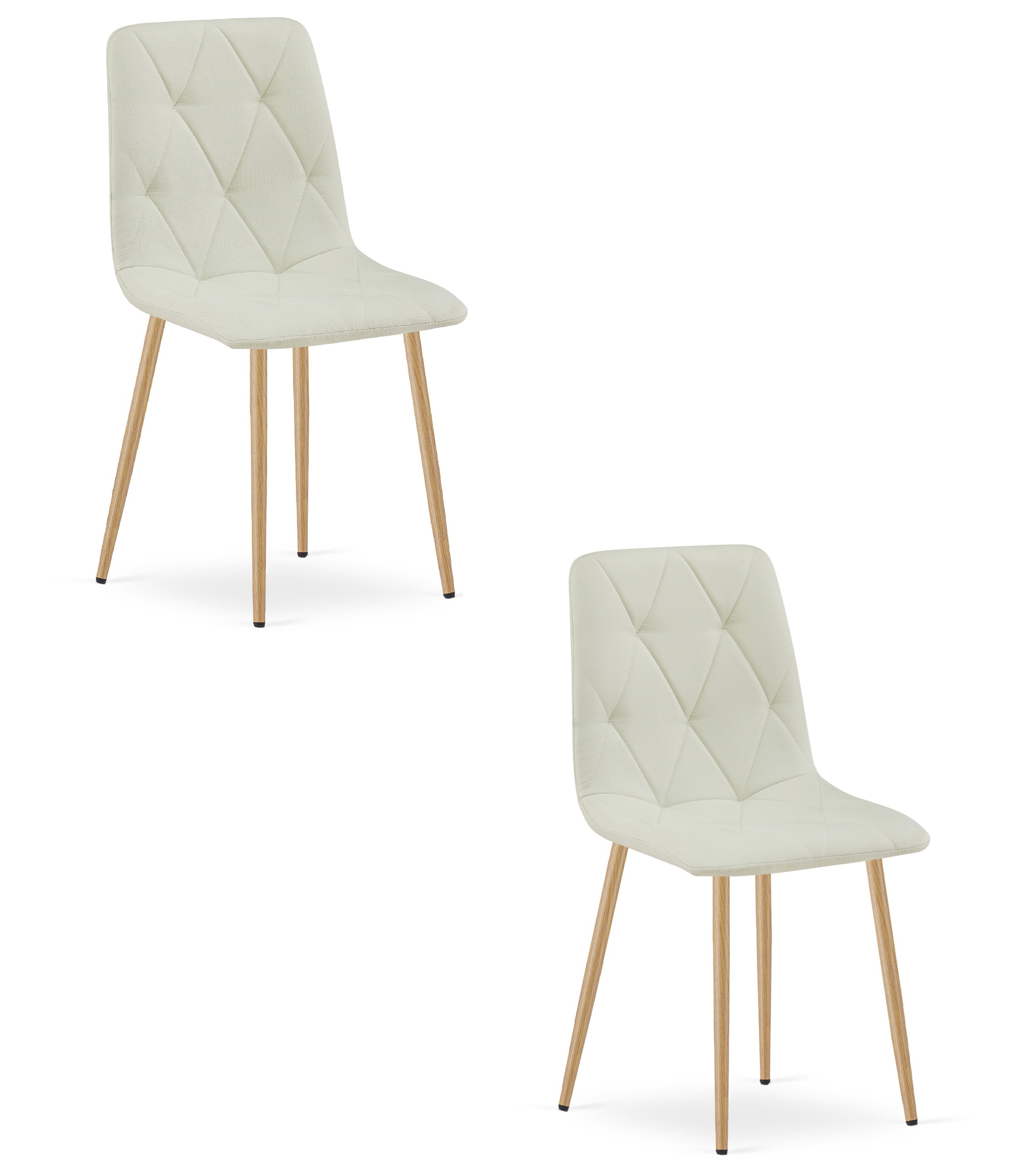 LIBRA-tuoli 2 kpl, beige kangas, puunväriset jalat