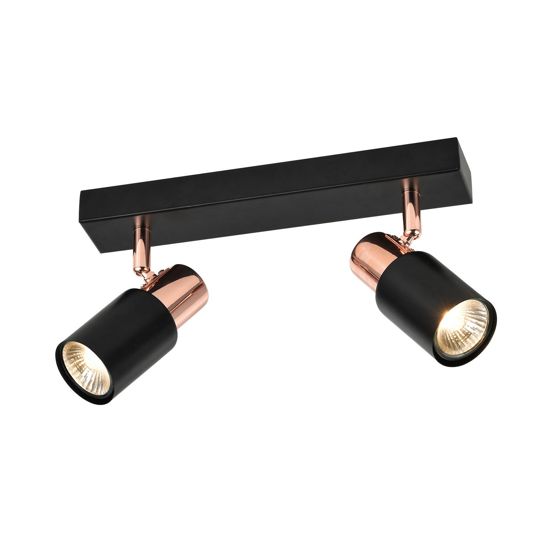 NETTLIFE musta kattokohdevalaisin GU10-2 355° kääntyvä liekki keittiönvalaisin moderni teollinen tyyli