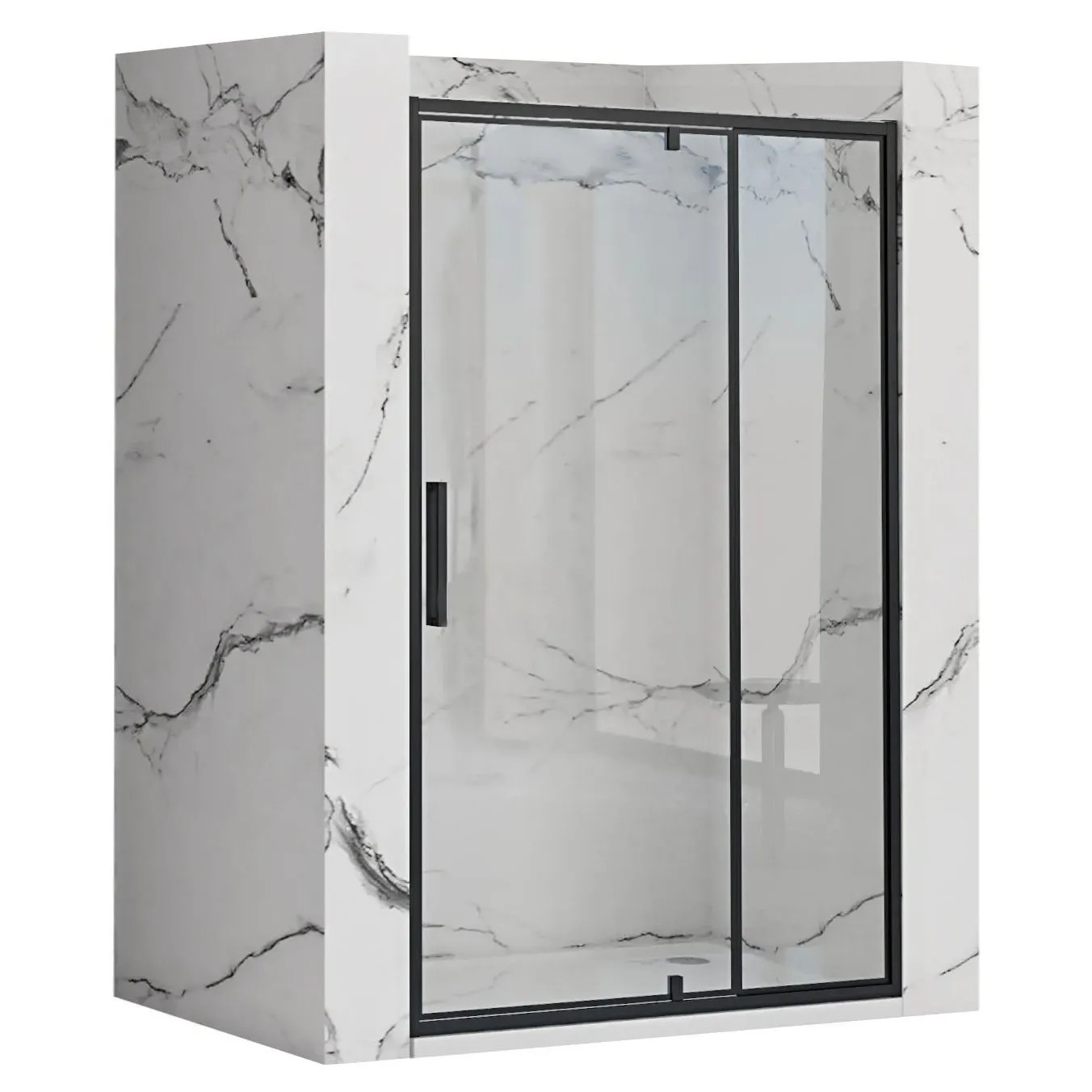 REA suihkuovi RAPID SWING 120 musta, 2, 5X120, 5X195CM
