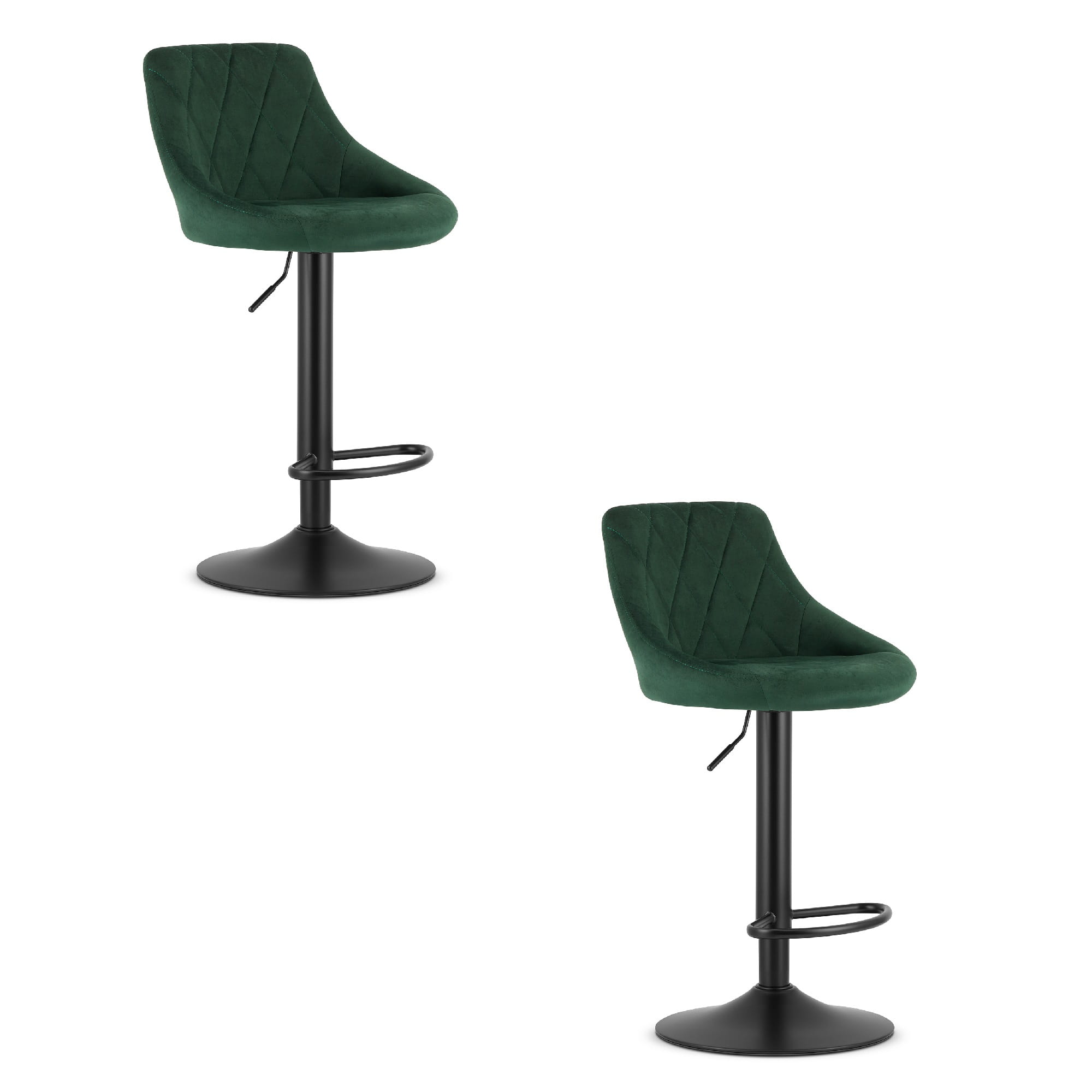 KAST jakkara - samettinen vihreä / musta jalusta x 2