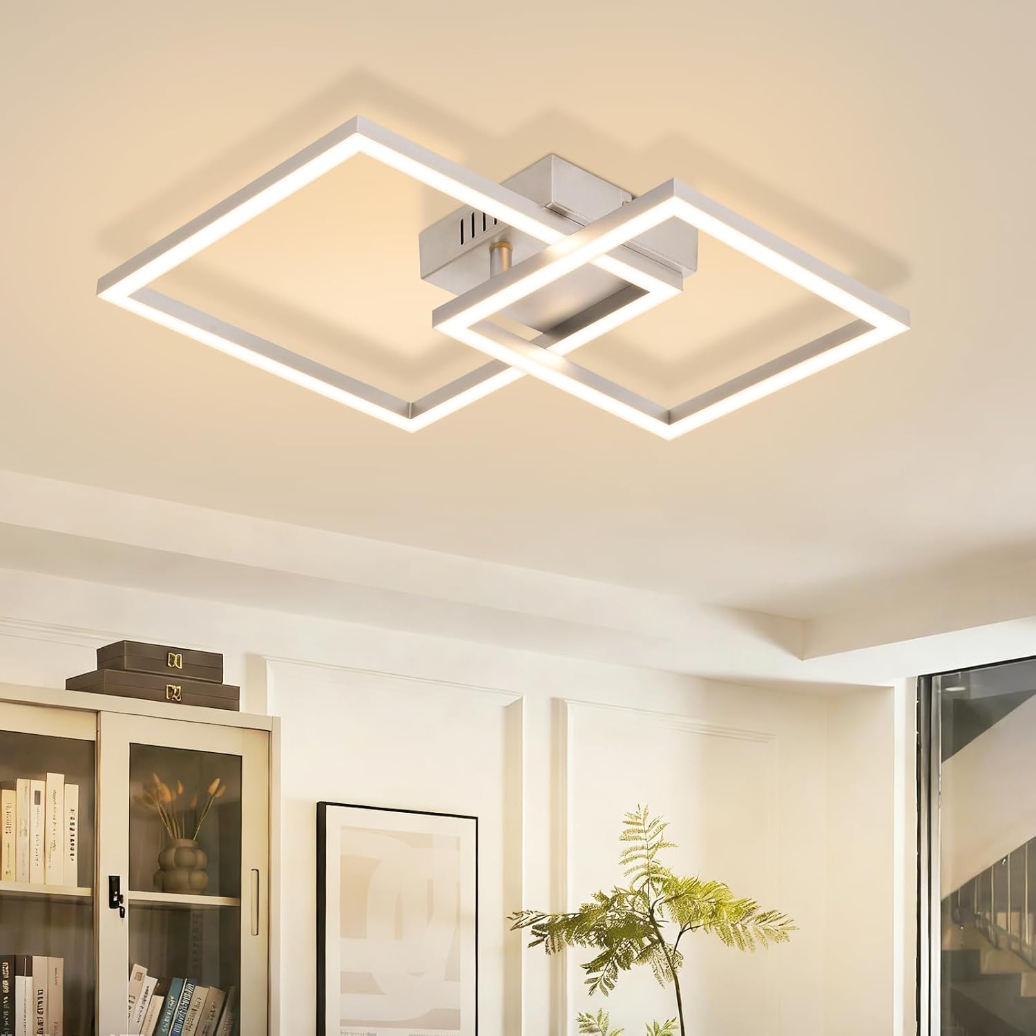 ZMH LED-kattovalaisin olohuoneeseen, moderni makuuhuoneen kattovalaisin, 20 W, 3000 K, lämmin valkoinen