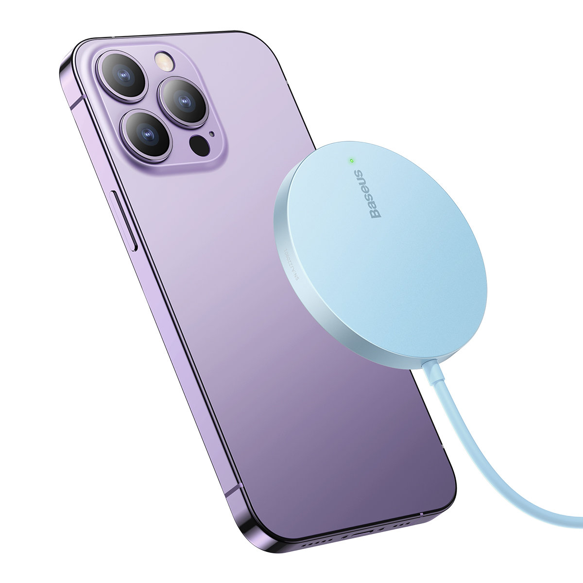 Simple Mini3 MagSafe Qi 15W Induktiivinen Magneettinen Laturi - Sininen