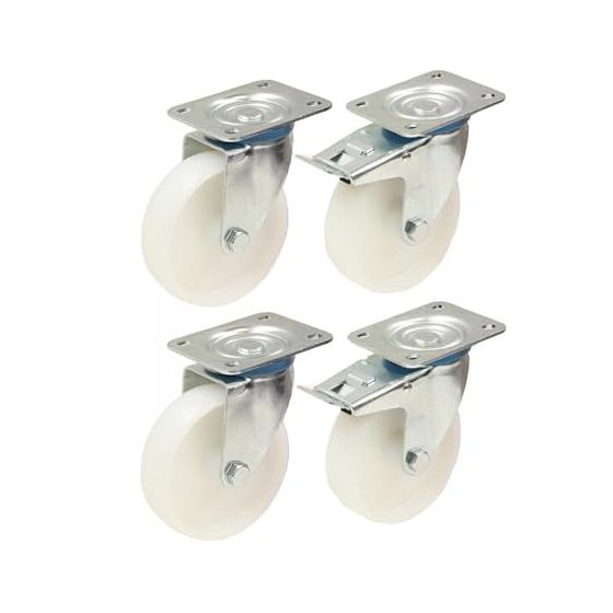 125mm 5" tuuman nailonpyörät raskaat kääntyvät ja jarrulliset pyörät 170kg kukin -