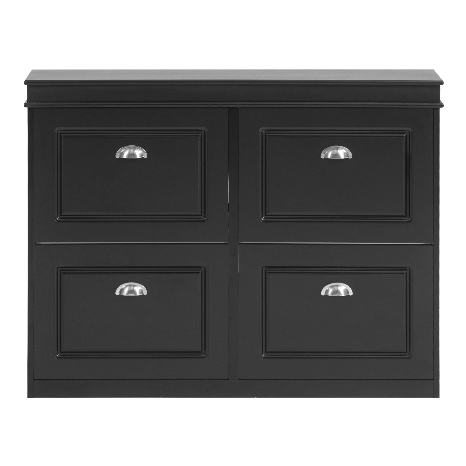 SoBuy Kenkäkaappi FSR79-SCH 4-ovinen puukuitulevy, musta