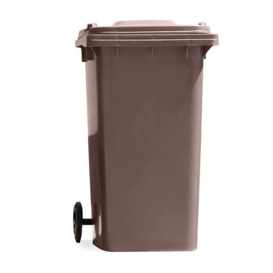 Luomuruskea pyörillä oleva roskakori 240 l