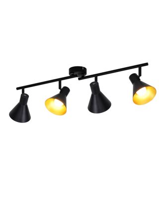 NETTLIFE 4 spottivalaisin kattovalaisin olohuoneeseen musta vintage 71CM E14 metalli 330° kääntyvä teollinen makuuhuoneeseen keittiöön eteiseen