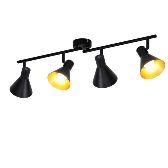 NETTLIFE 4 spottivalaisin kattovalaisin olohuoneeseen musta vintage 71CM E14 metalli 330° kääntyvä teollinen makuuhuoneeseen keittiöön eteiseen