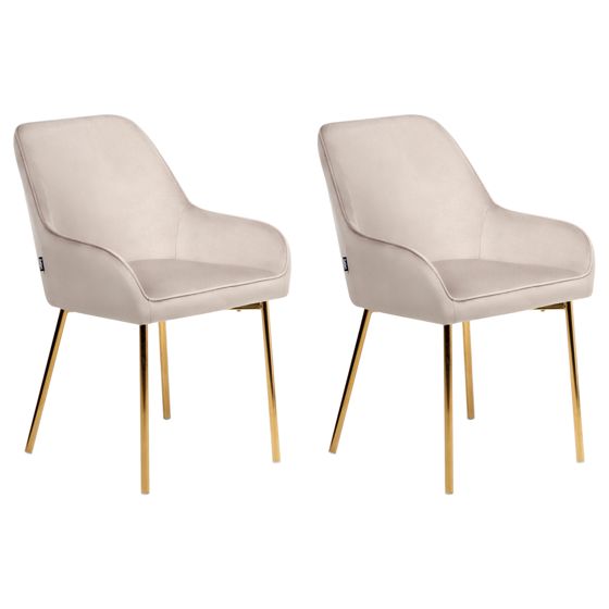 Ruokatuolisetti 2 kpl LOVERNA sametti Beige