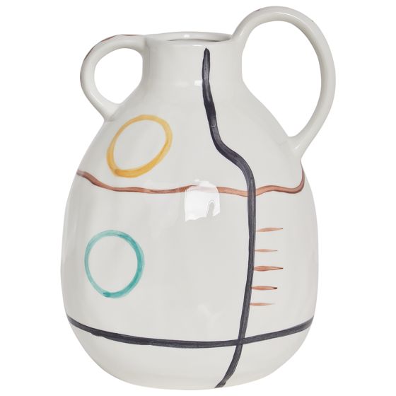 Kukkamaljakko DORY kivitavara 28 cm Valkoinen