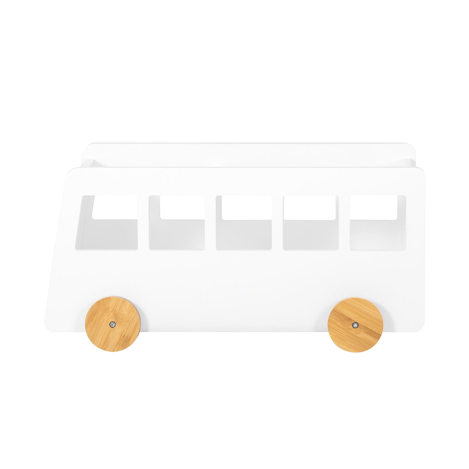 SoBuy Lasten kirjahylly KMB41-W puukuitulevyllä ja bambulla, valkoinen