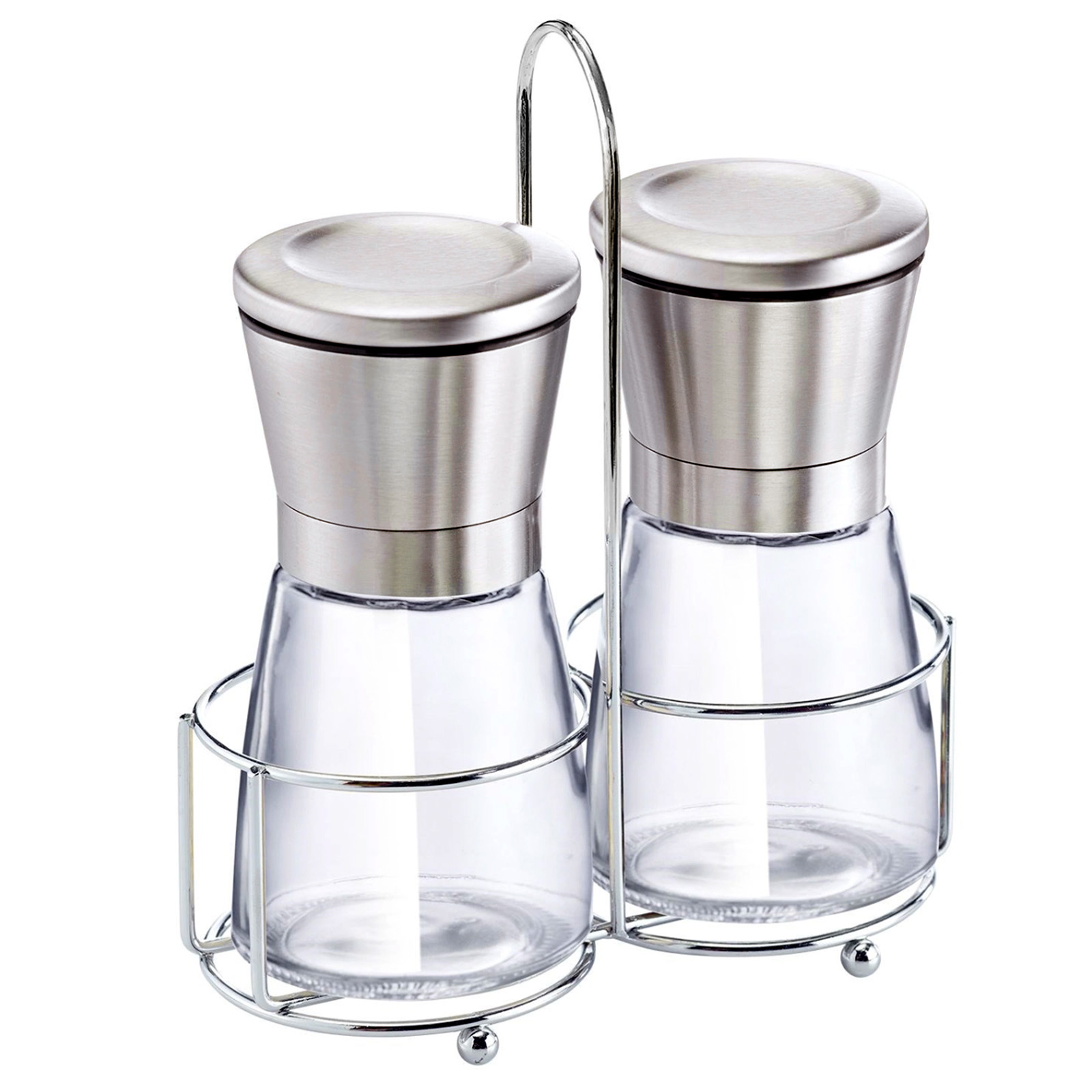 Ruostumaton Teräs ja Lasi Erittäin Kestävät Käsikäyttöiset Suola- ja Pippurimyllyt