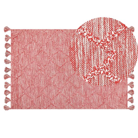 Matto NIGDE Punainen 140 x 200 cm puuvilla