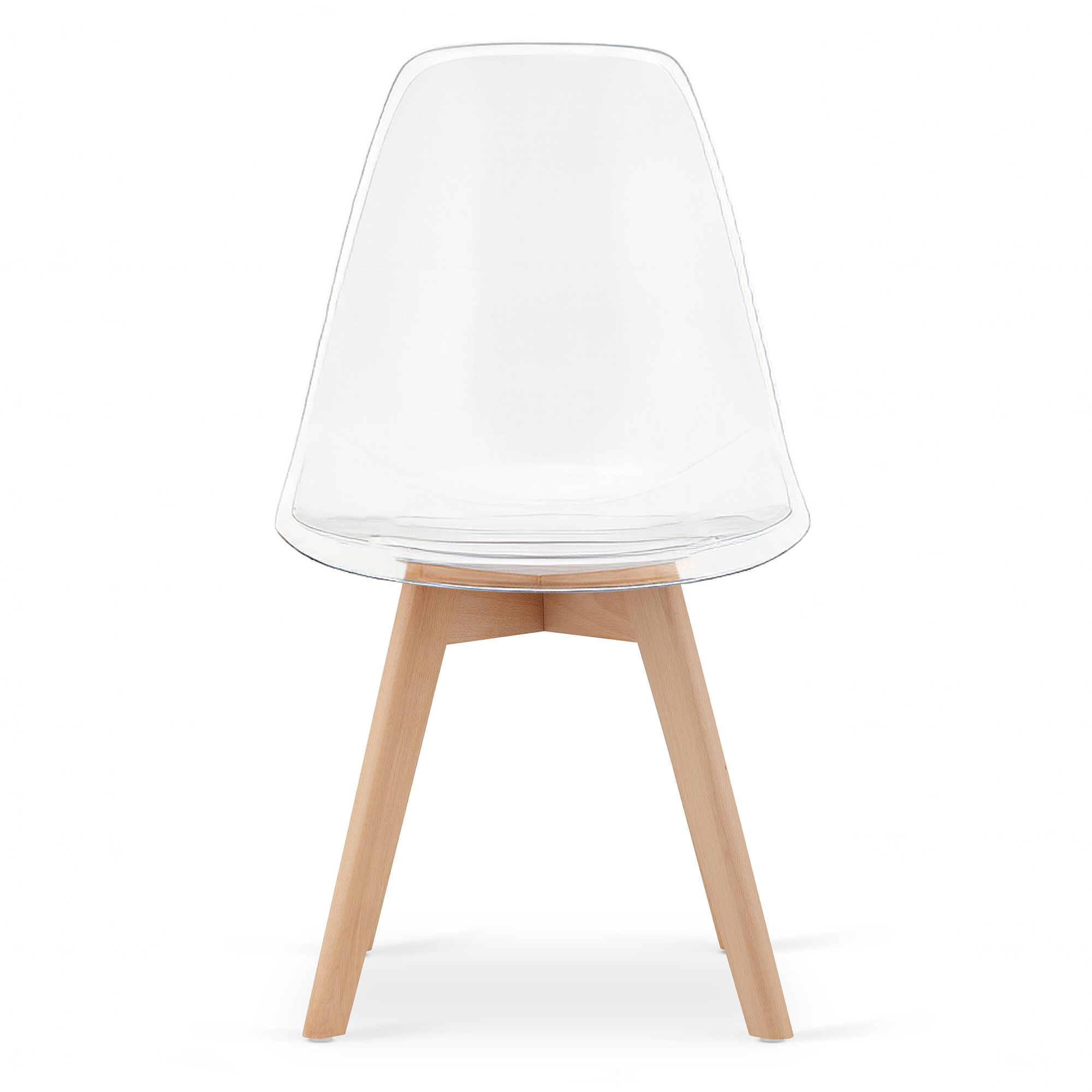 Tuoli - Leobert - KITO - läpinäkyvä/luonnonväriset jalat - 46x54,5x80 cm