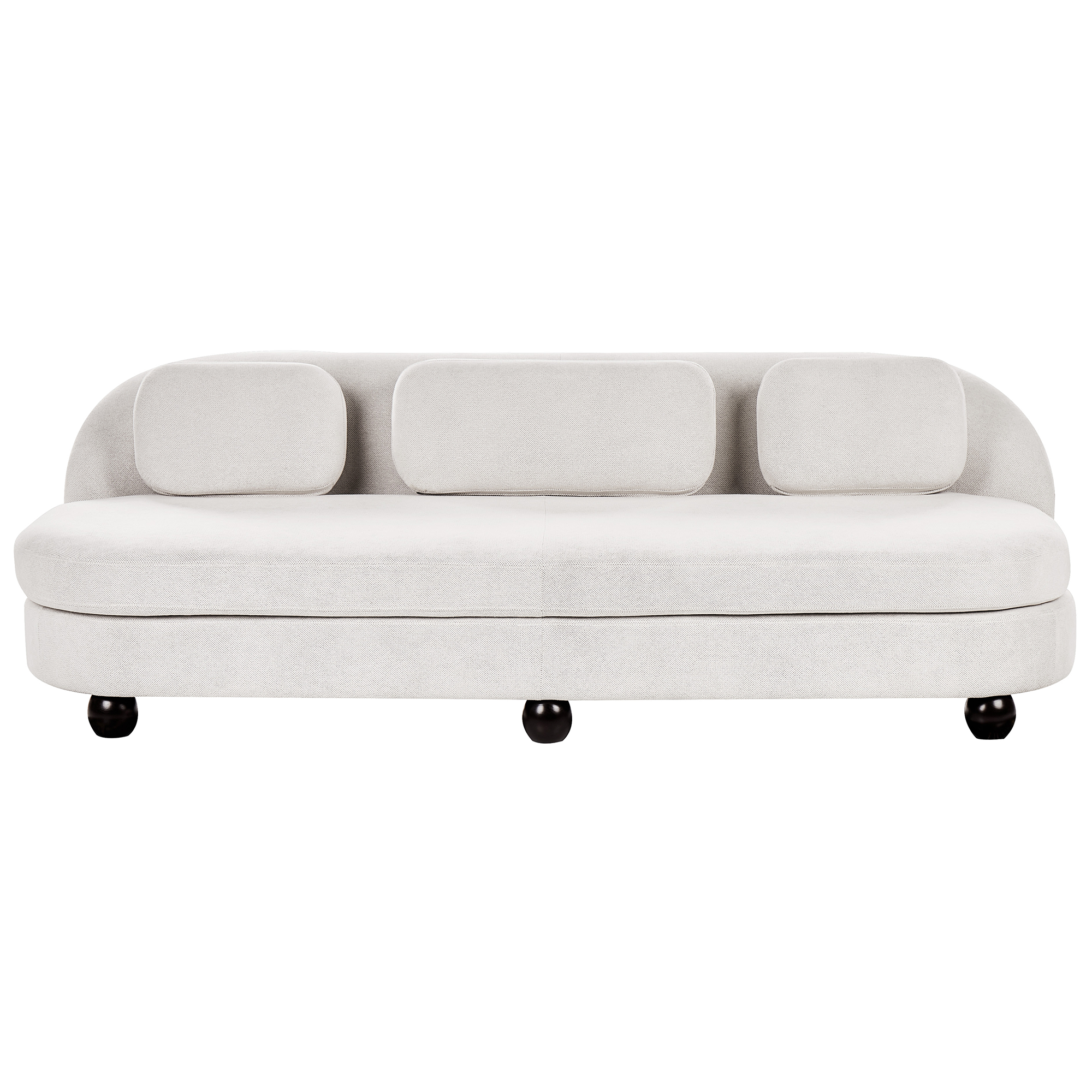 Sohva FANSEN kangas Luonnonvalkoinen tyynyllä 3-istuttava