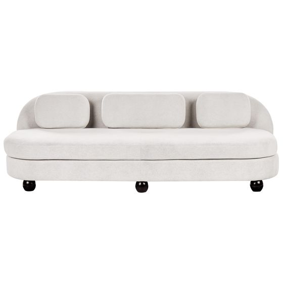 Sohva FANSEN kangas Luonnonvalkoinen tyynyllä 3-istuttava