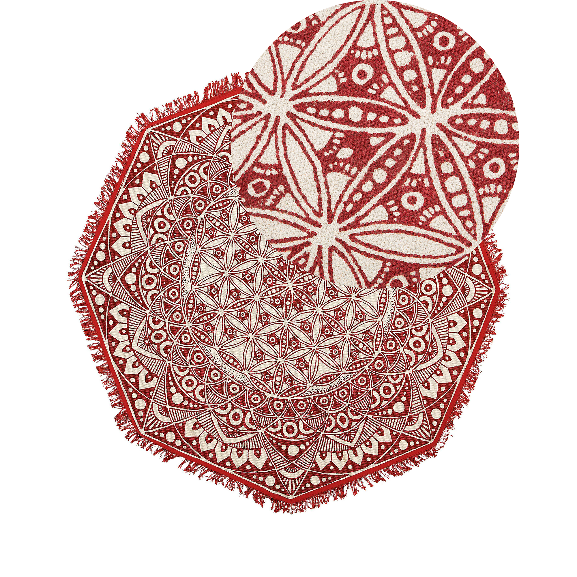 Matto MEZITILI Punainen ø 120 cm puuvilla