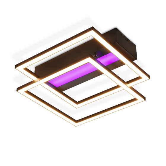 NETTLIFE LED - kattovalaisin olohuoneeseen, 2 kehystä, musta, moderni, neliönmuotoinen, himmennettävä, ihanteellinen eteiseen