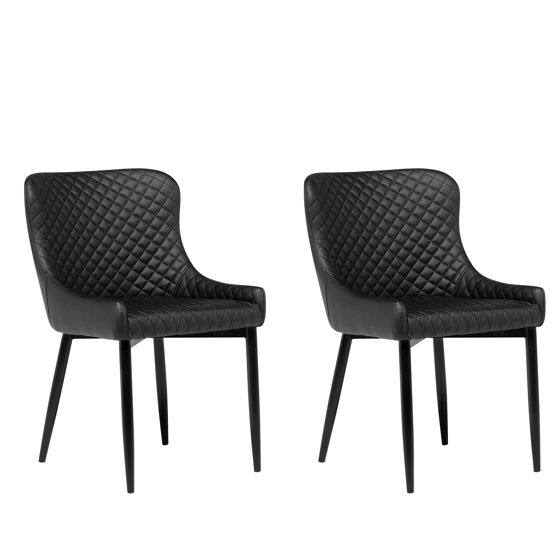 Ruokatuolisetti 2 kpl SOLANO keinonahka Musta