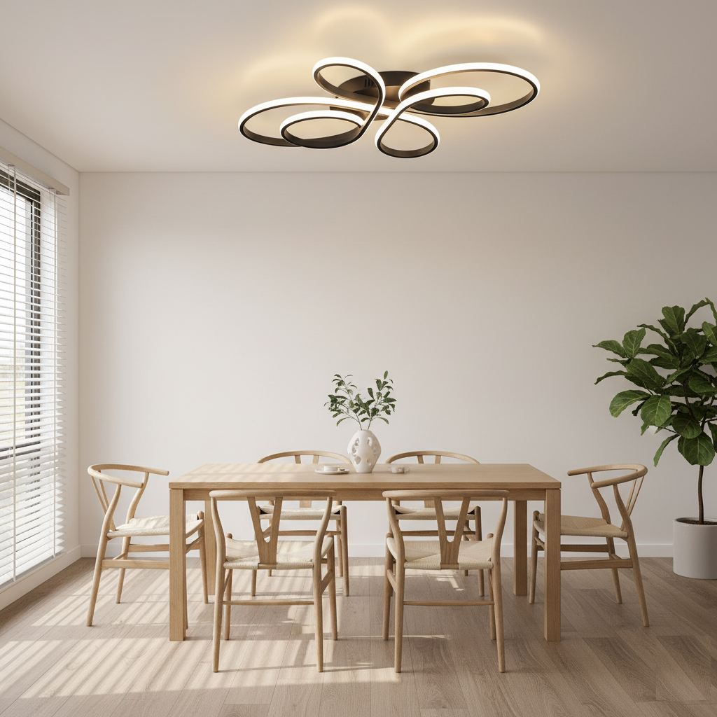 NETTLIFE LED - kattovalaisin, himmennettävä, suuri, 100cm, olohuoneeseen, 90W, moderni, musta Kaukosäätimellä