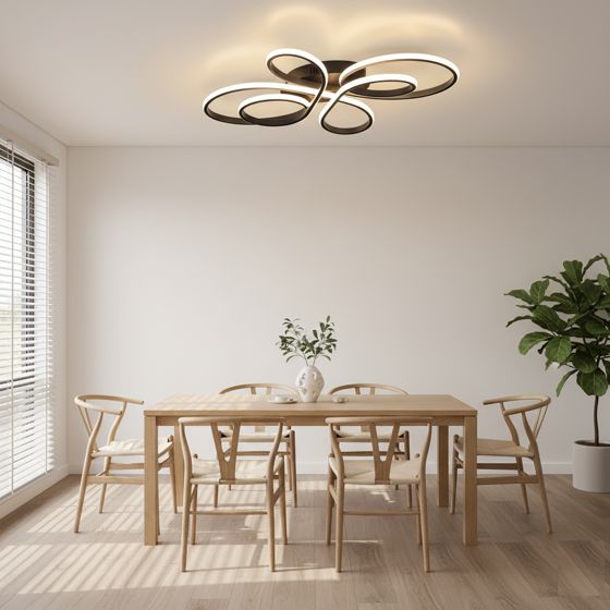 NETTLIFE LED - kattovalaisin, himmennettävä, suuri, 100cm, olohuoneeseen, 90W, moderni, musta Kaukosäätimellä