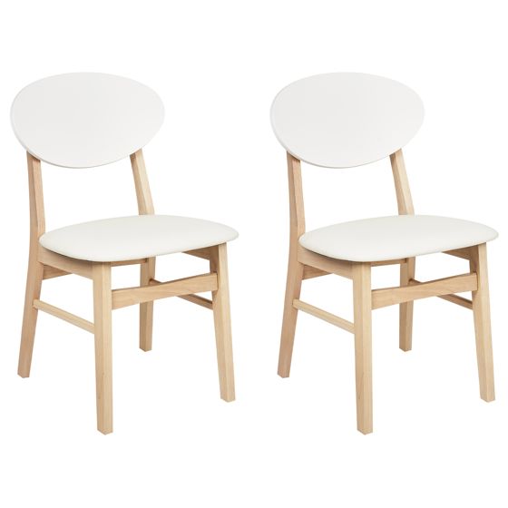 Ruokatuolisetti 2 kpl AMERY puu Luonnonvalkoinen