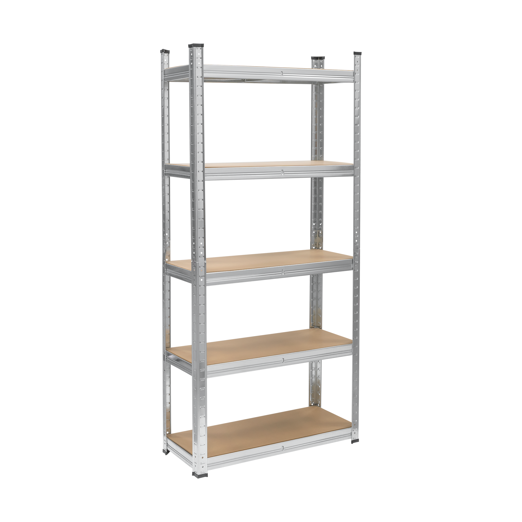 Rebel metallinen säilytysteline 150x70x30 autotalli hopea 5 hyllyä