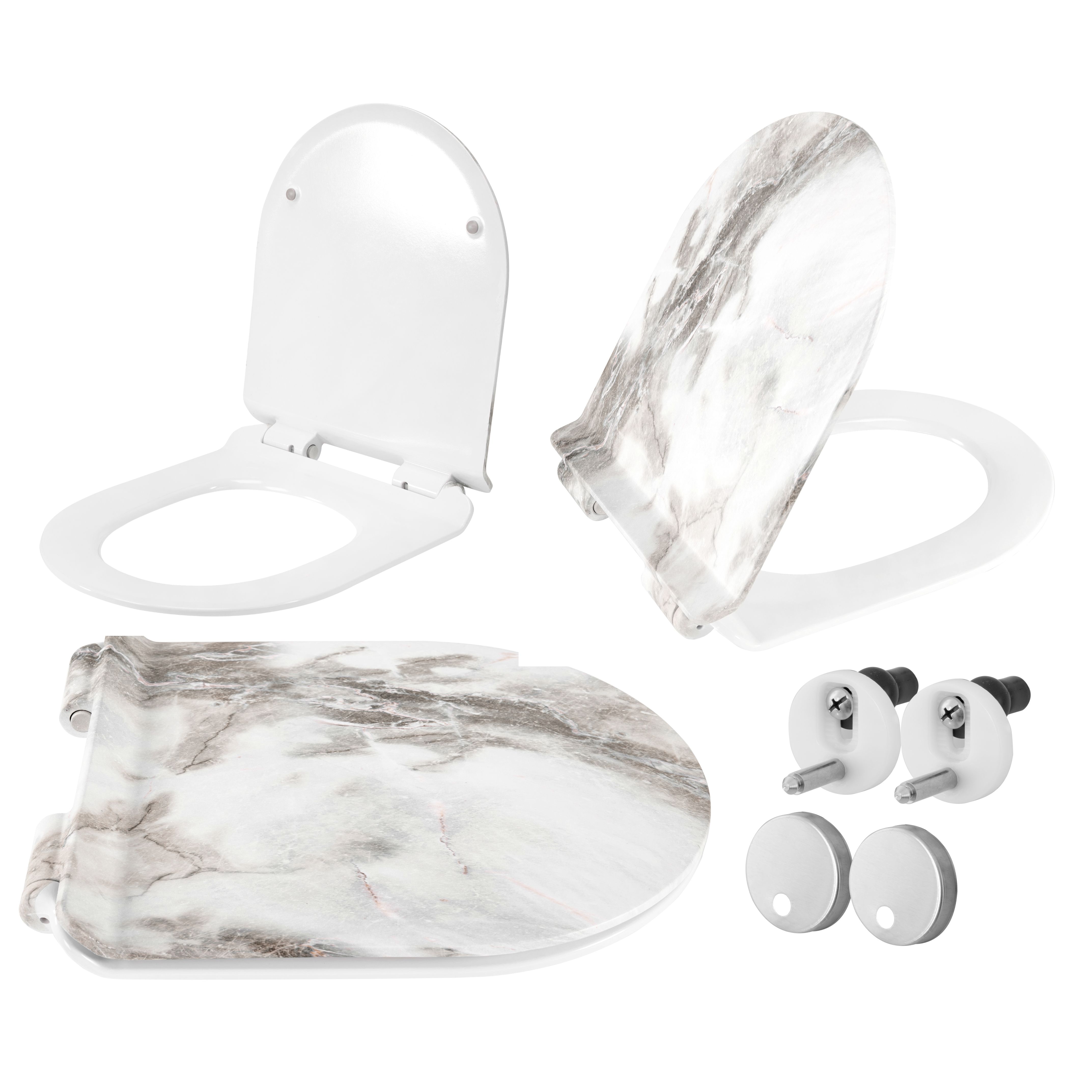 REA WC-istuin 203 LAVA MATT DUROPLAST/SLIM/ZM valkoinen, 41X36,5X5CM