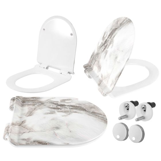 REA WC-istuin 203 LAVA MATT DUROPLAST/SLIM/ZM valkoinen, 41X36,5X5CM