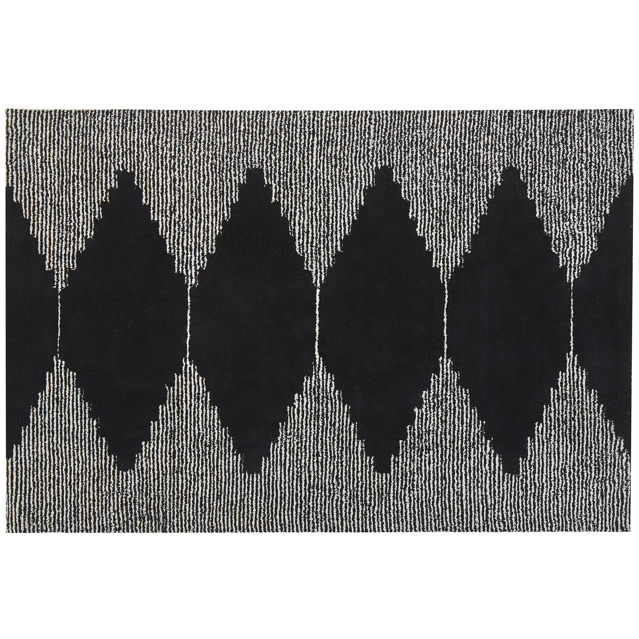 Matto BATHINDA Musta/valkoinen 160 x 230 cm Puuvilla