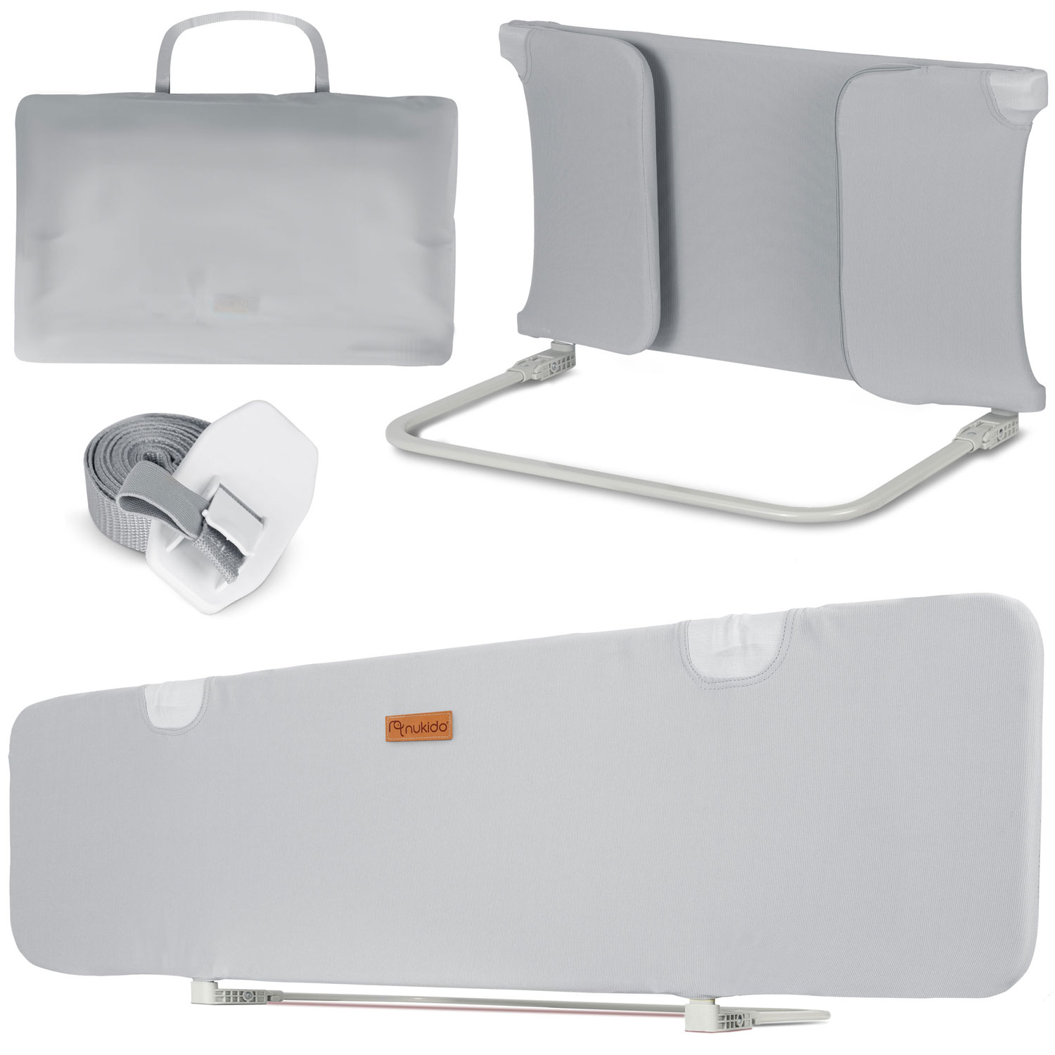 Sängyn laita 150 x 44 x 41 cm Nukido harmaa