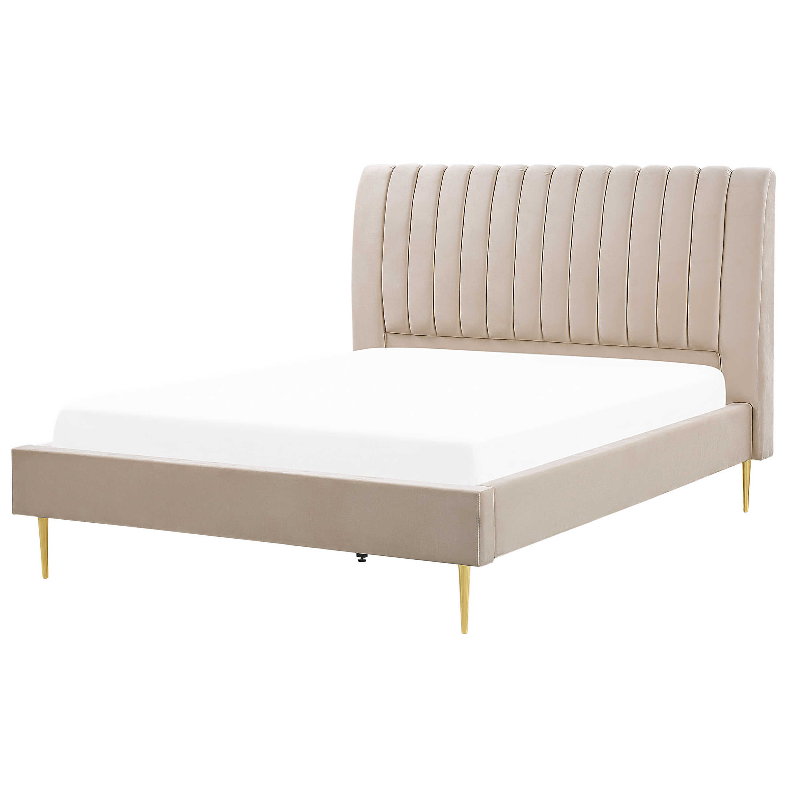 Sänky Sametti MARVILLE 160 x 200 cm Beige