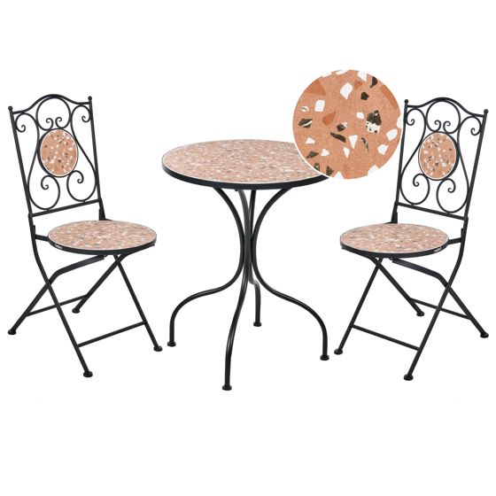 Bistrosetti taitettava ADRANO metalli Musta