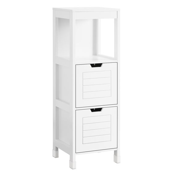 SoBuy Kestävän puinen kylpyhuonekaappi frg127-w, 2 koria