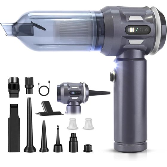 NETTLIFE Akullinen pölynimuri 17000PA - 4 in 1 auton ja kotitalouden imuri, eläinkarvoihin. Langaton, kantettava, 3 tehoaste, harjaton moottori