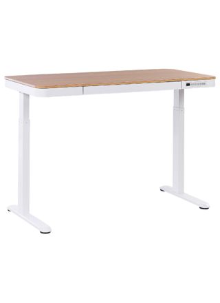 Sähkösäädettävä työpöytä KENLY Ruskea/valkoinen 120 cm 60 cm USB-portilla